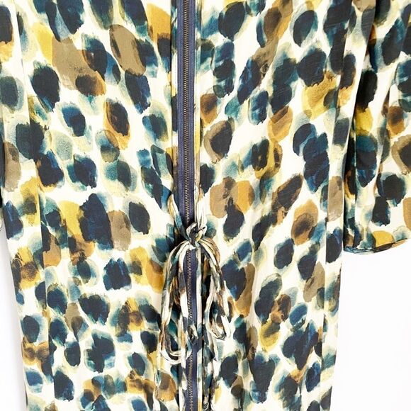 🟢Zara Printed Dot 3/4 Sleeve Shift Back Zip Dress S - Picture 7 of 10
